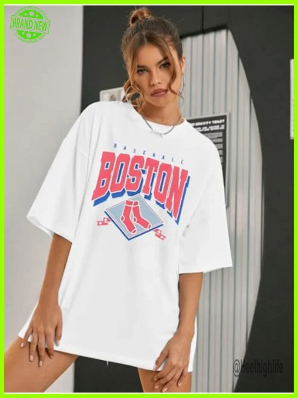 Baseball Graphic Tee Women Short Sleeve Crew Neck